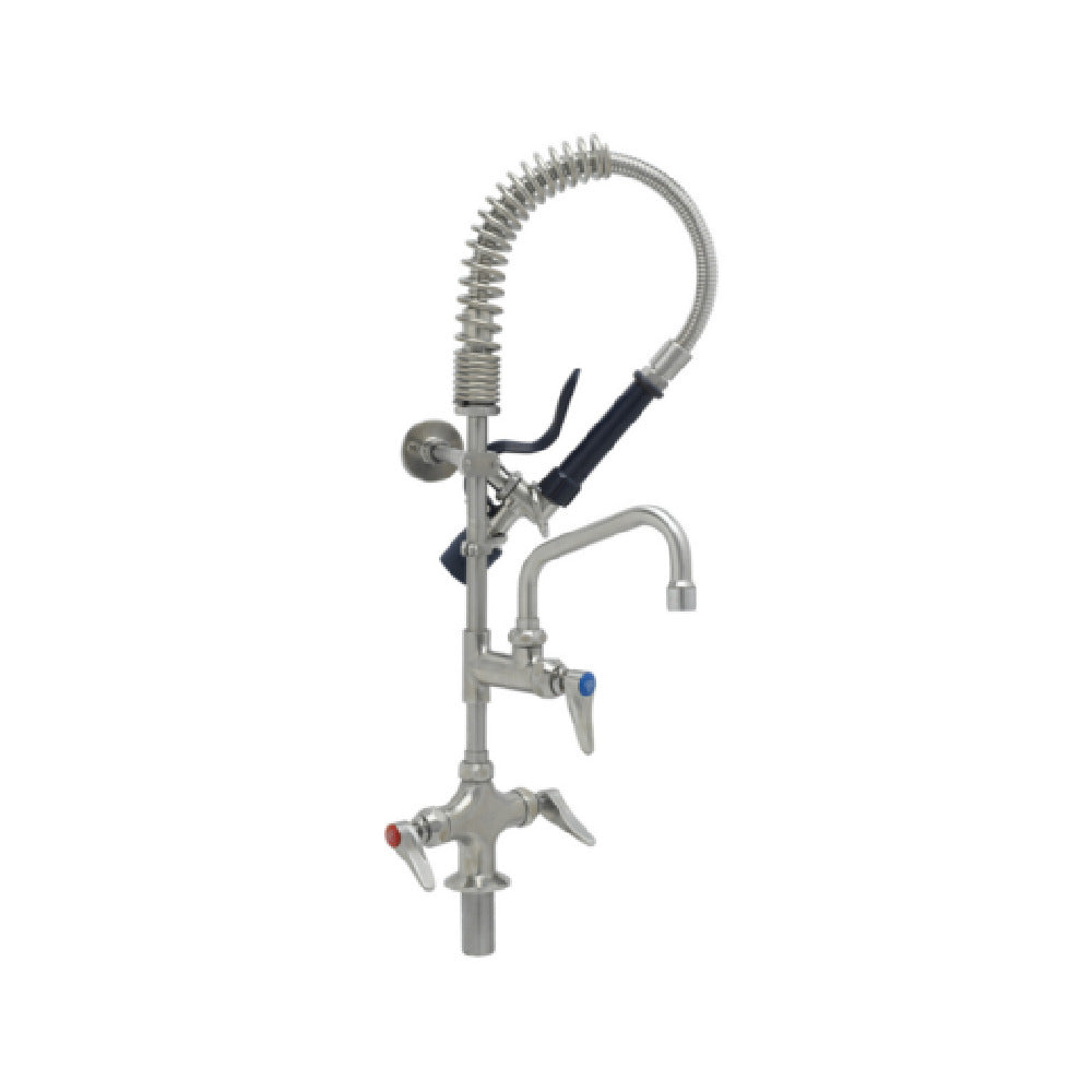 T&S Brass SMPM-2DLN-06 EverSteel Pre-Rinse Unit: Single Hole Stainless Steel Deck Mount Mixing Faucet