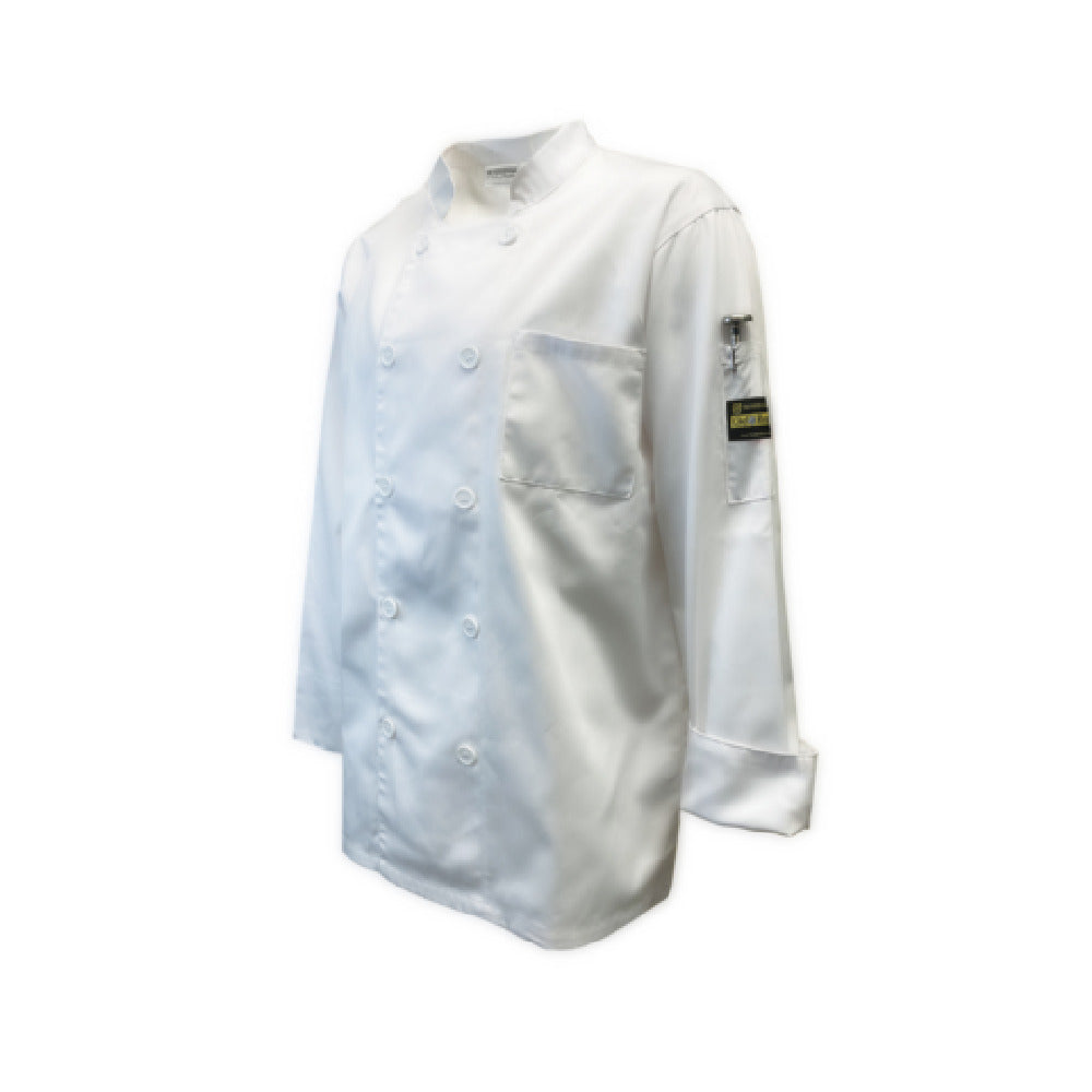Thunder Group CJ605WH2XL Chef Regalia Relaxed Fit Long Sleeve French Cuffs Chef Jackets. 2x-large