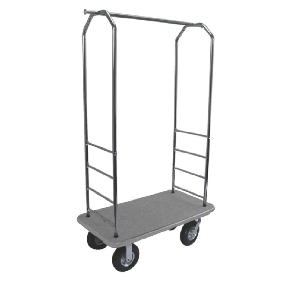 Central Specialties 2000GY-050-GRY Easy Mover™ Bellman's Cart 43"W X 23"D X 72-1/2"H 1" Tubular Chrome Frame
