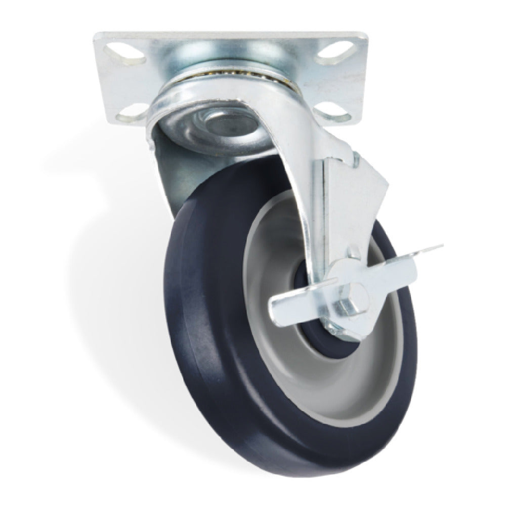 Steel Works Stainless SWPPPUBHC-5HDSB Plate Caster With Brake Heavy Duty