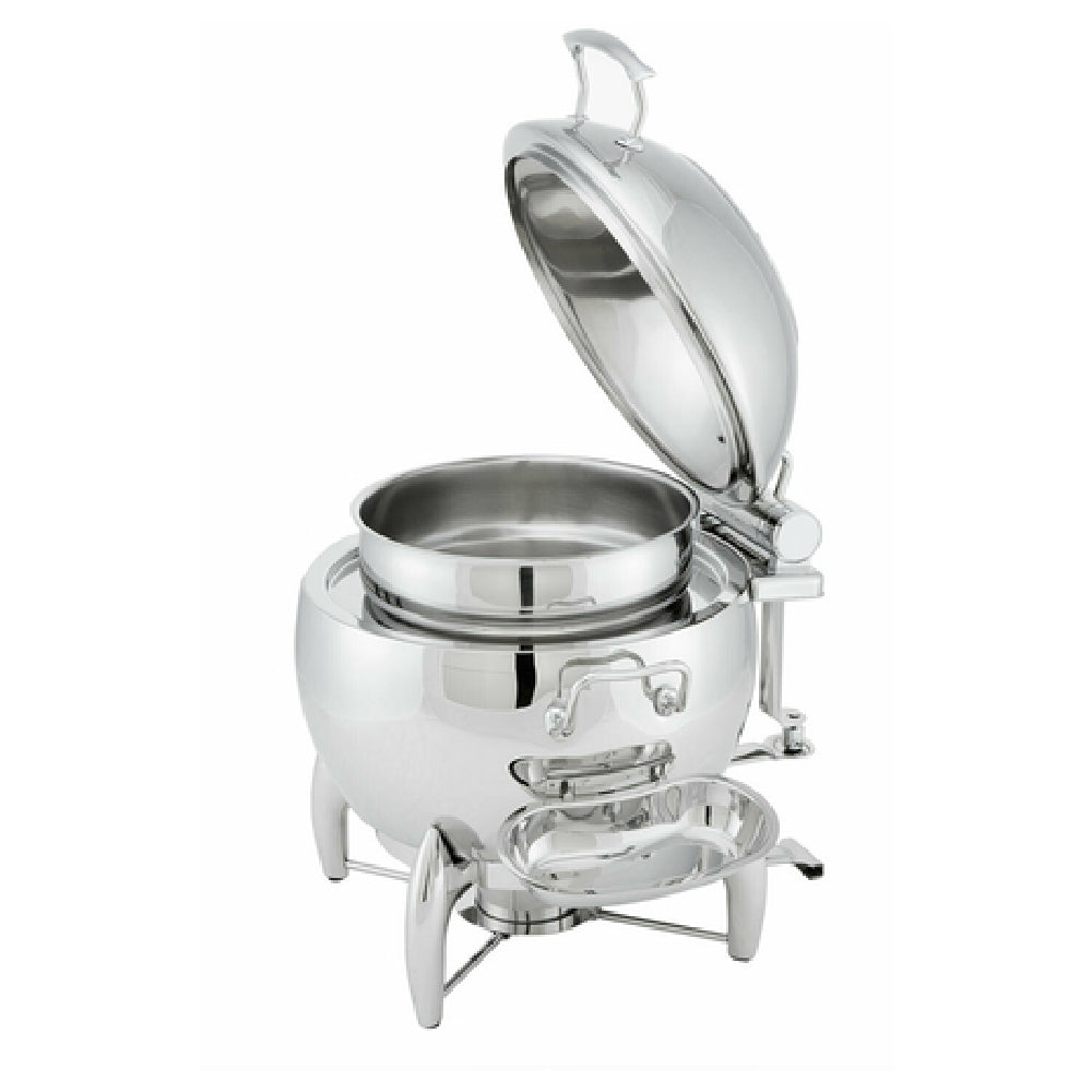 Steelite WLWI11LSSGL Round Soup Station 11-1/2 Quart. Kit Consisting Of WI11UGT (11-1/2 Quart Body Glass Top Lid Soup Bucket And Spoon Holder) And A WI11BC (burner Stand And (1) Fuel Cup)