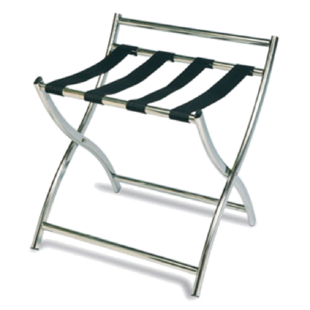 Central Specialties 199SS-BL Luxury Series Luggage Rack 19-1/2"W X 18-1/2"D X 22-1/2"H 2-1/4" Polypropylene Black Straps