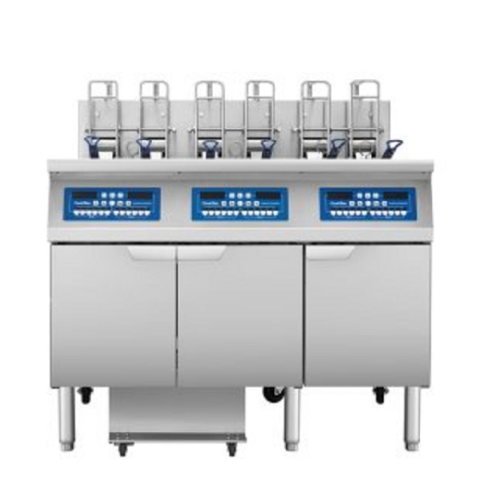 Atosa USA, Inc. AEFF-50-3TB - Triple Vat Electric Fryer With Auto Lift System, Left & Middle Full Vat/right Split Vat