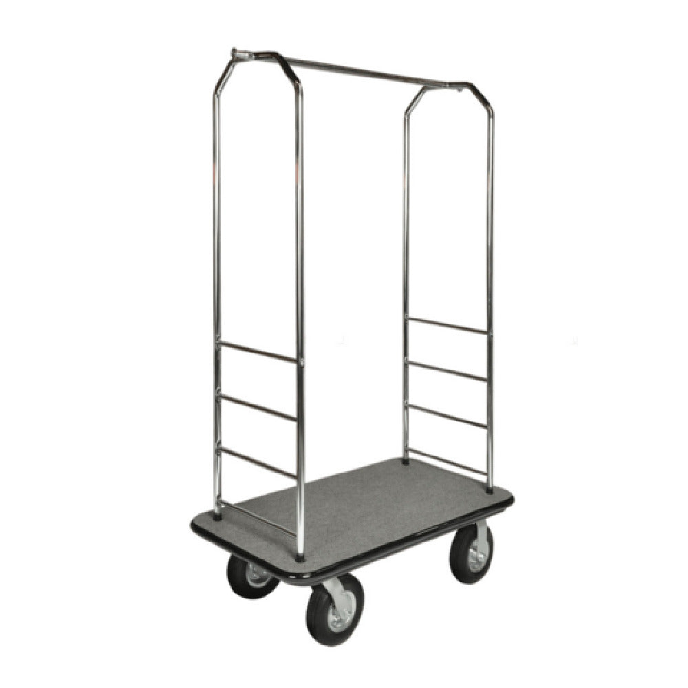Central Specialties 2099BK-050-GRY Easy Mover™ Bellman's Cart 43"W X 23"D X 72-1/2"H 1" Stainless Steel Frame