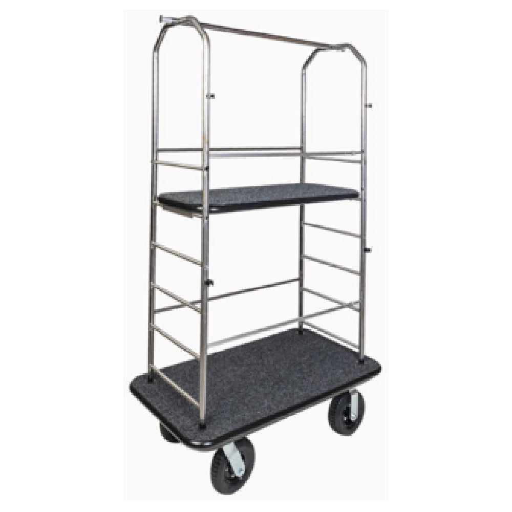 Central Specialties 2099BK-010-BLK-CC Easy-Mover™ Condo Cart 43"W X 23"D X 72-1/2"H 1" Tubular Stainless Steel Frame