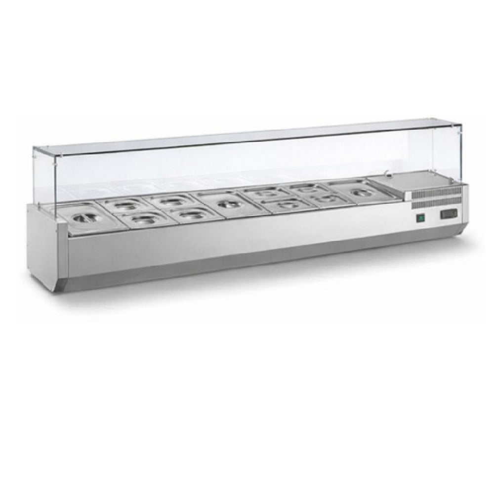 AMPTO MPP-3TP - AMPTO® Top Rail Ingredient Display Case, Refrigerated, Countertop