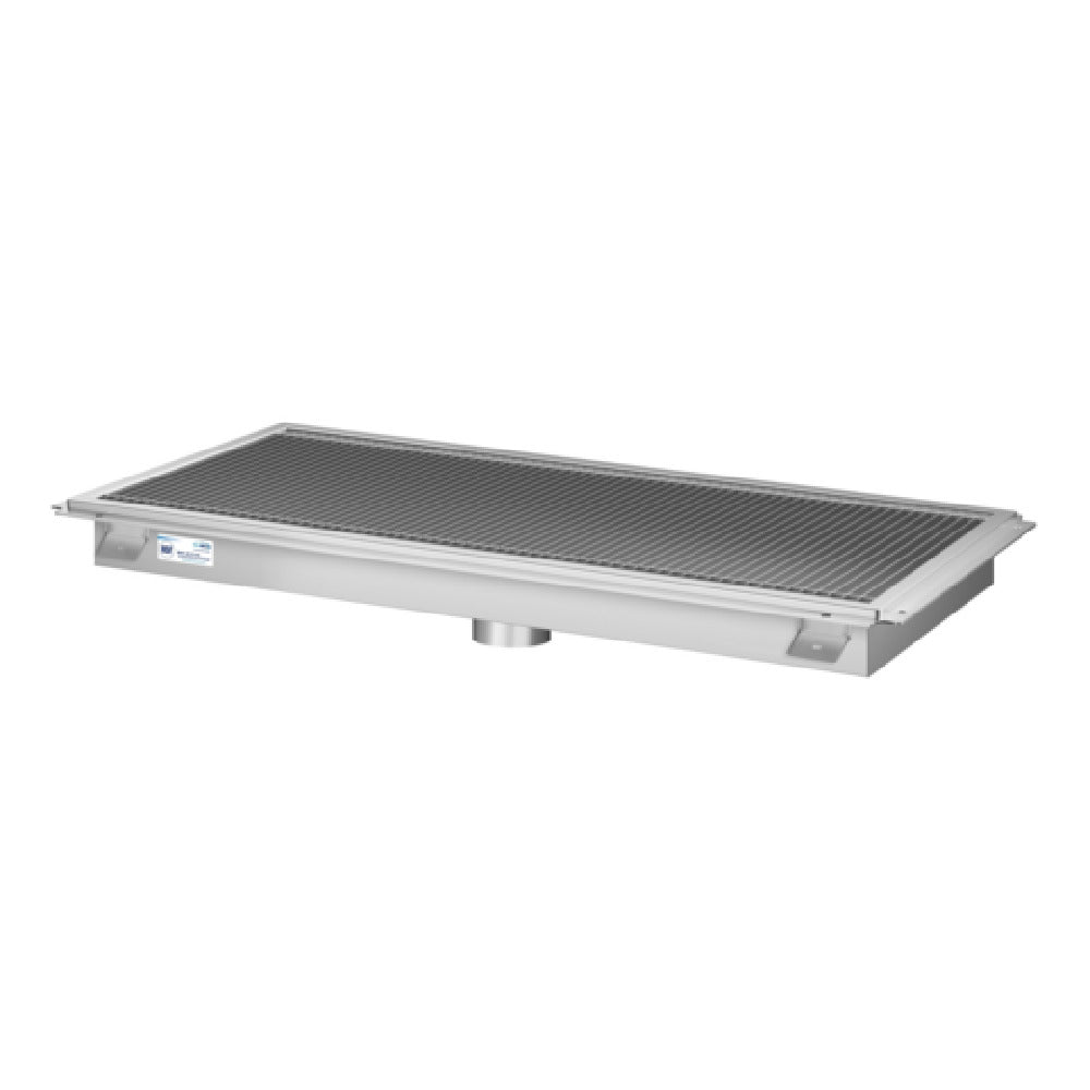 Koolmore KM-FTG-18120 KoolMore Commercial Floor Trough Drain 108"W X 18"D (2) 4"dia. Drain Connections