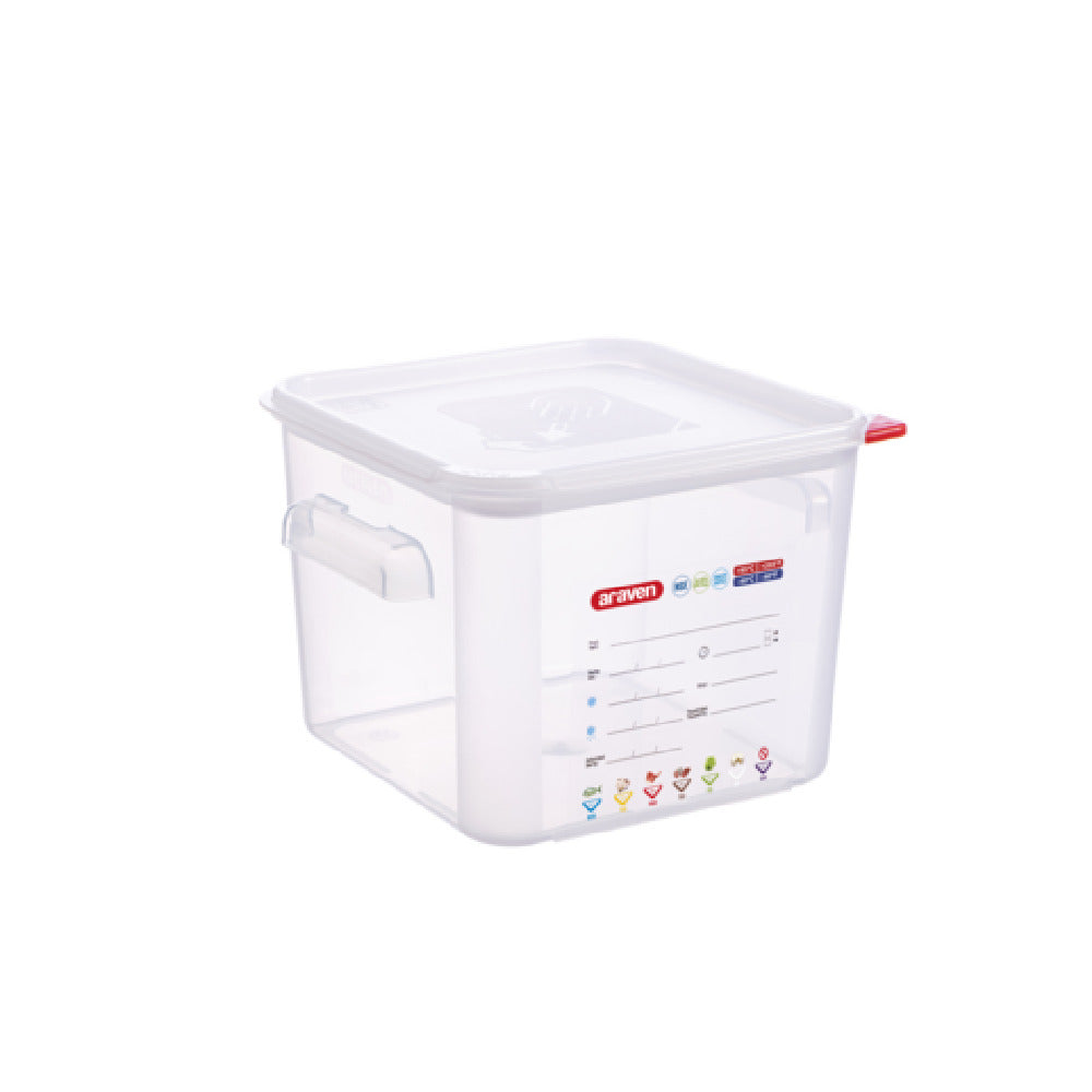 Carlisle 11853 Araven Food Storage Container 6.3 Qt. 8-7/8"W X 8-7/8"D X 7-1/2"H