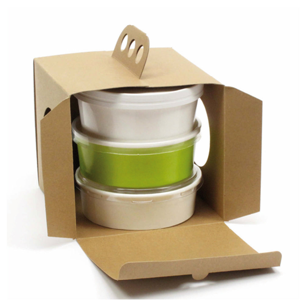PacknWood 210CDP177 - Buckaty "Brass Knuckles" Takeout Lunch Box, 6.9" X 6.9" X 5.9"