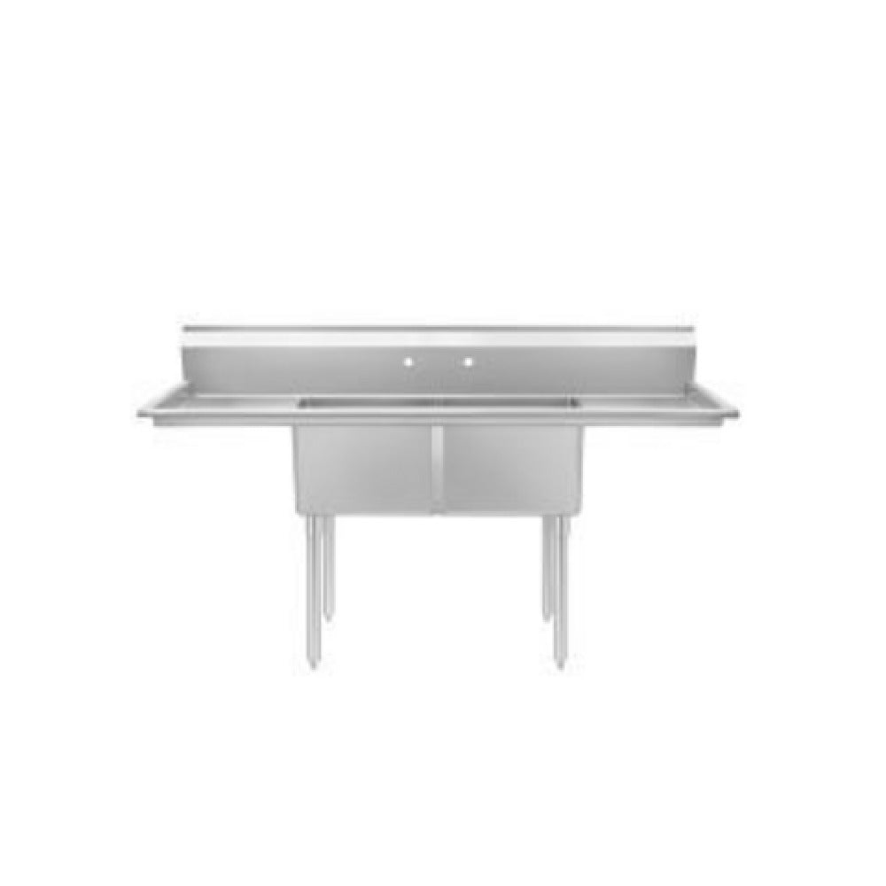Atosa USA, Inc. SS1818D21D18 - Two Compartment Sink, 72"W X 23-1/2"D X 43-3/4"H, 18" X 18" X 12" Bowl Dimensions