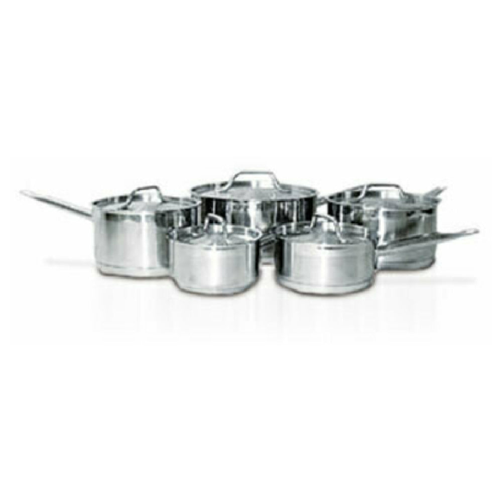 Eurodib HOMSET010 Homichef Induction Cookware Set (5) Pans Stainless Steel W/thick Bottom Of Aluminum Covered By Stainless Steel