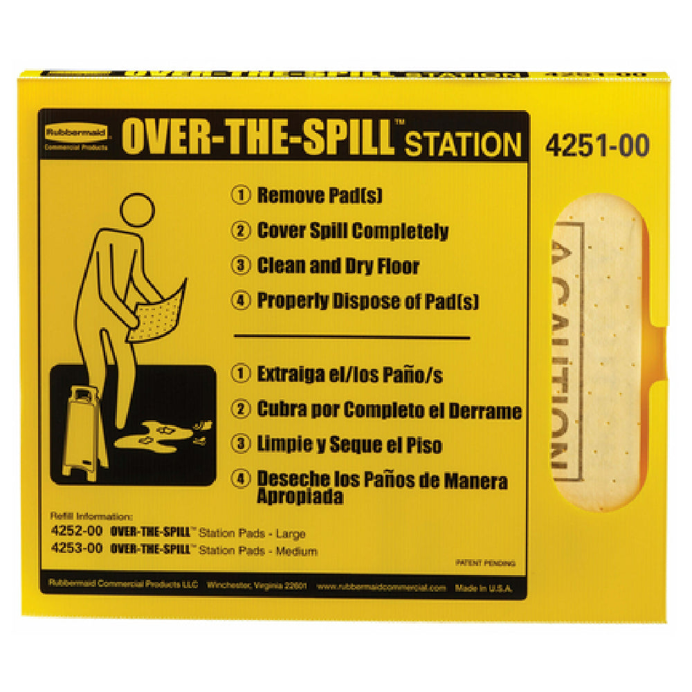 Rubbermaid FG425100YEL - Over-the-Spill™ Station Kit, Includes Pad Dispenser, 22 Large Pads And Fasteners