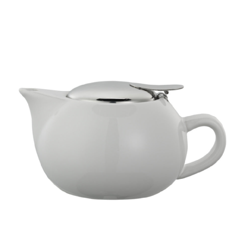 Service Ideas TPC10WH Service Ideas Ceramic Teapot Round 10 Ounce