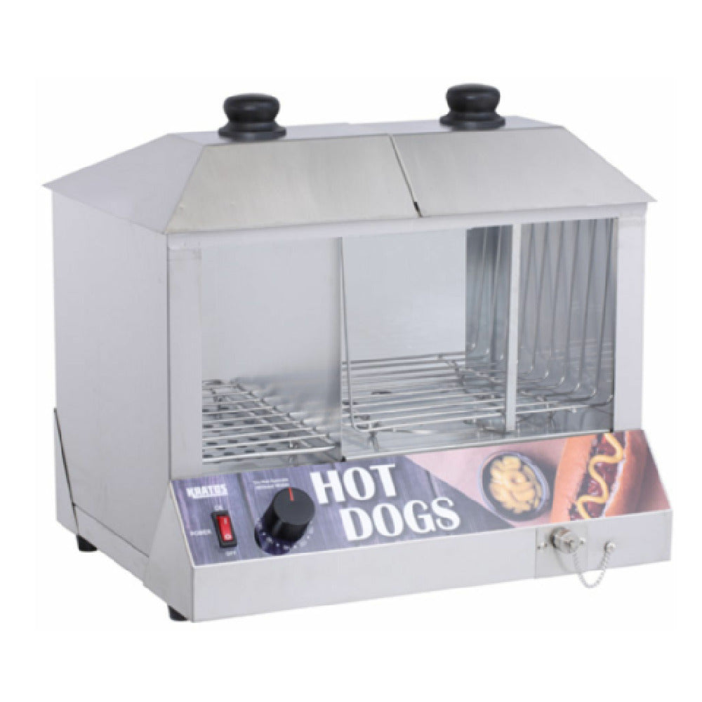 Hubert 40105 - Kratos® Hot Dog And Bun Steamer, 14"W X 14"D X 16"H, Holds Up To 100 Hot Dogs And 48 Buns