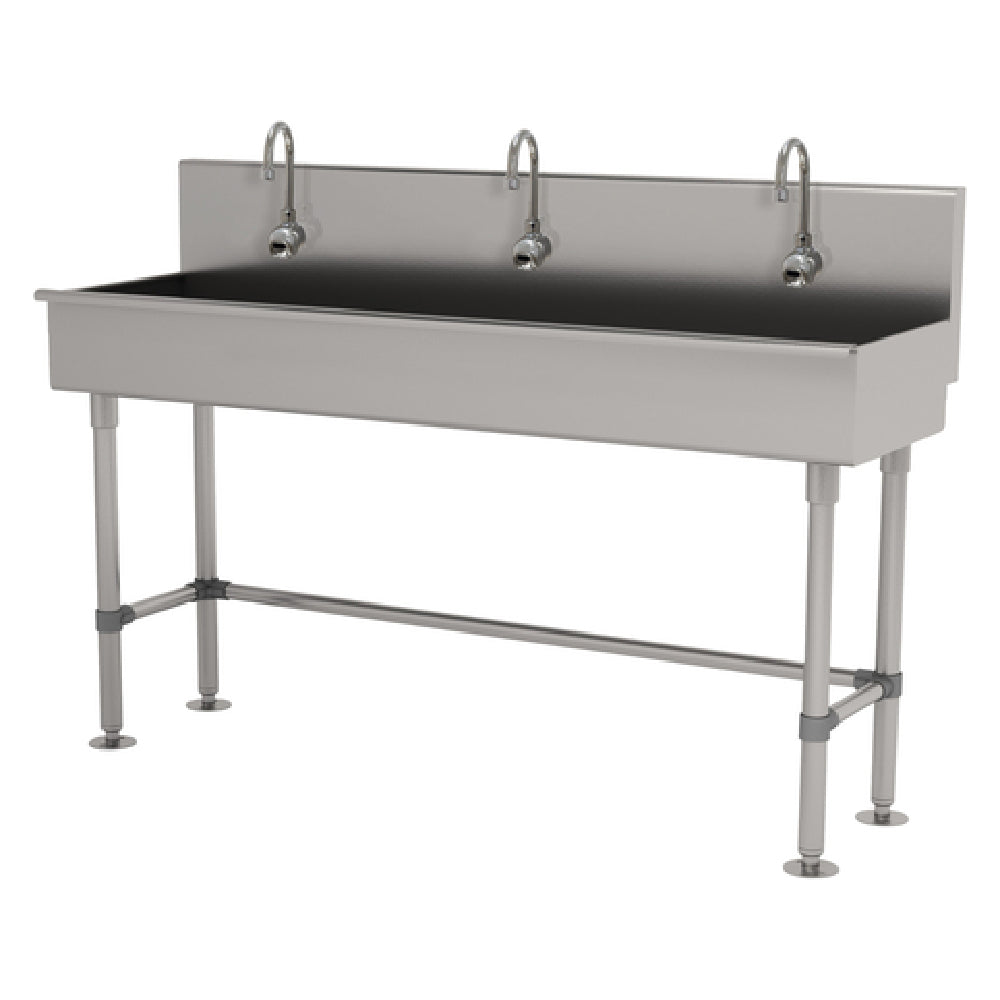 Advance Tabco 19-FM-72EFADA Multiwash Hand Sink With (3) Electronic Faucets 72"W X 19-1/2"D X 42-1/2"H (overall)