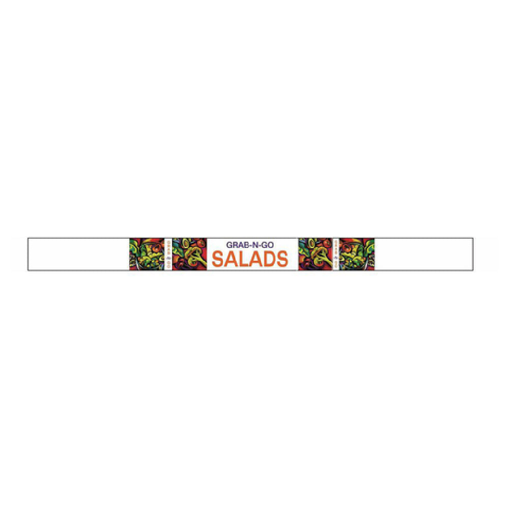 Hubert 49929 - Band-It Food Label, "Grab-N-Go Salads", 13-3/4" X 1"