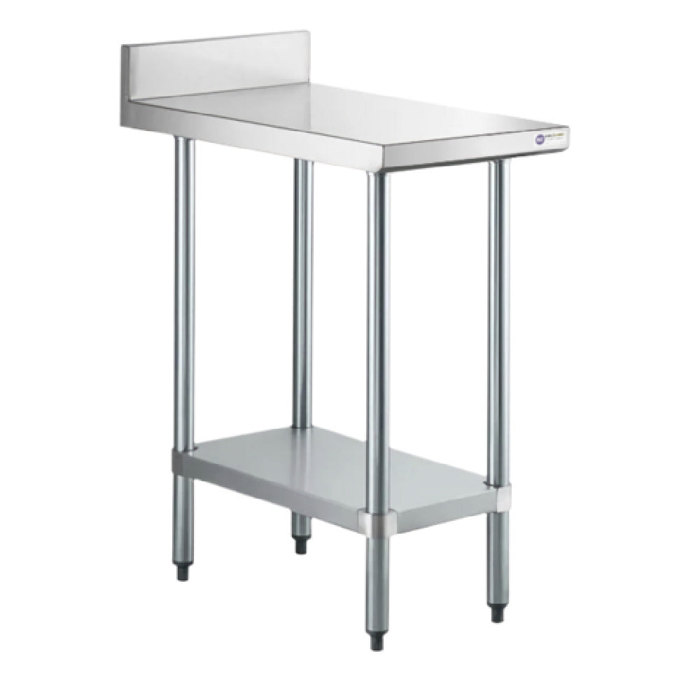 Steel Works Stainless SWWTS-3012-2R-318 Worktable 30" X 12" X 34"H 18ga/304 Stainless Steel