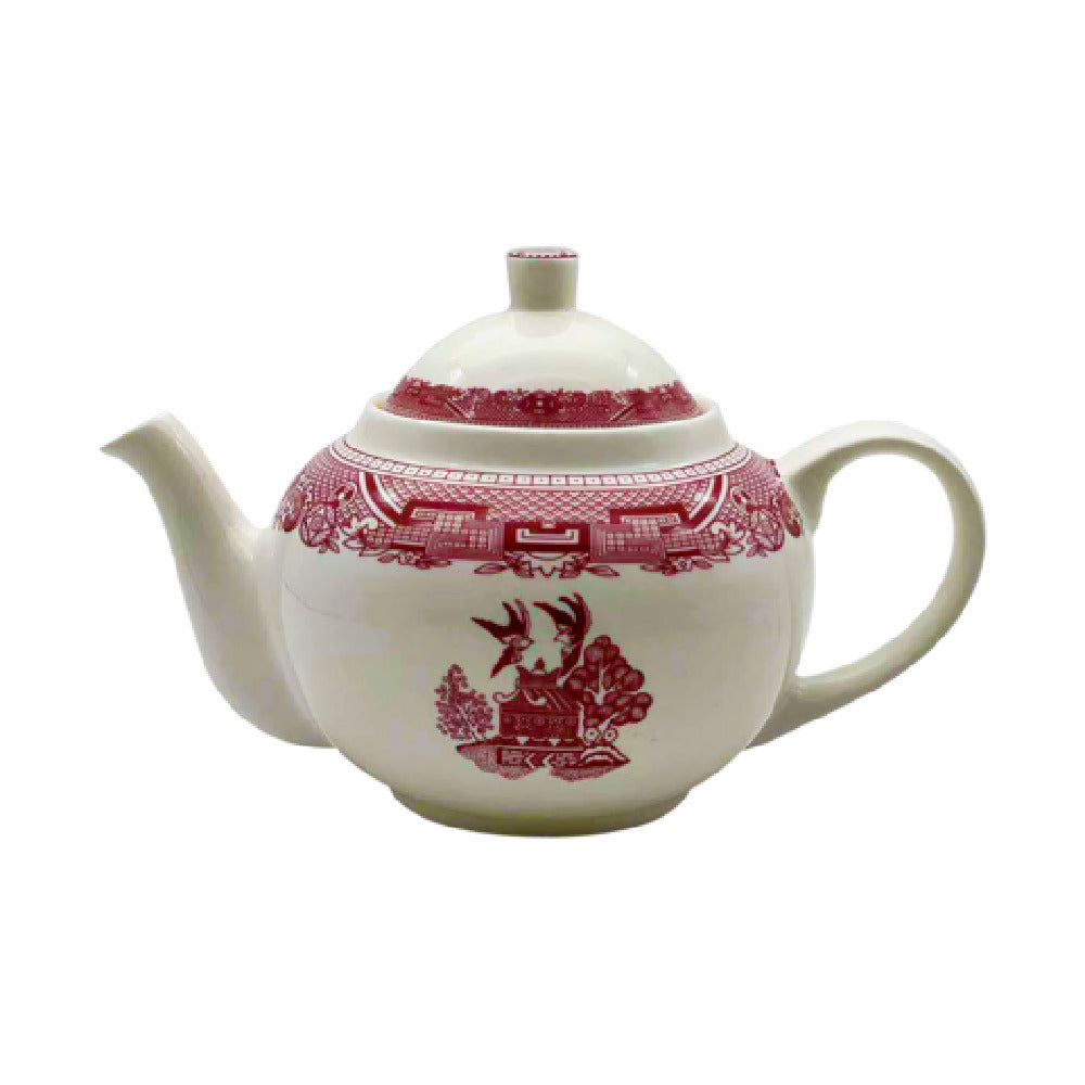 Cameo China 688-16PL Pink Willow Tea Pot 32 Oz. (950 Ml) 5-3/4" X 8-5/8" X 3-5/8"H (14.5 Cm X 22 Cm X 9.3 Cm)