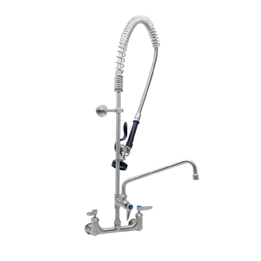 T&S Brass S-0133-12-CR-B EverSteel 8” Wall Mount Mixing Faucet With Body Add-on Faucet