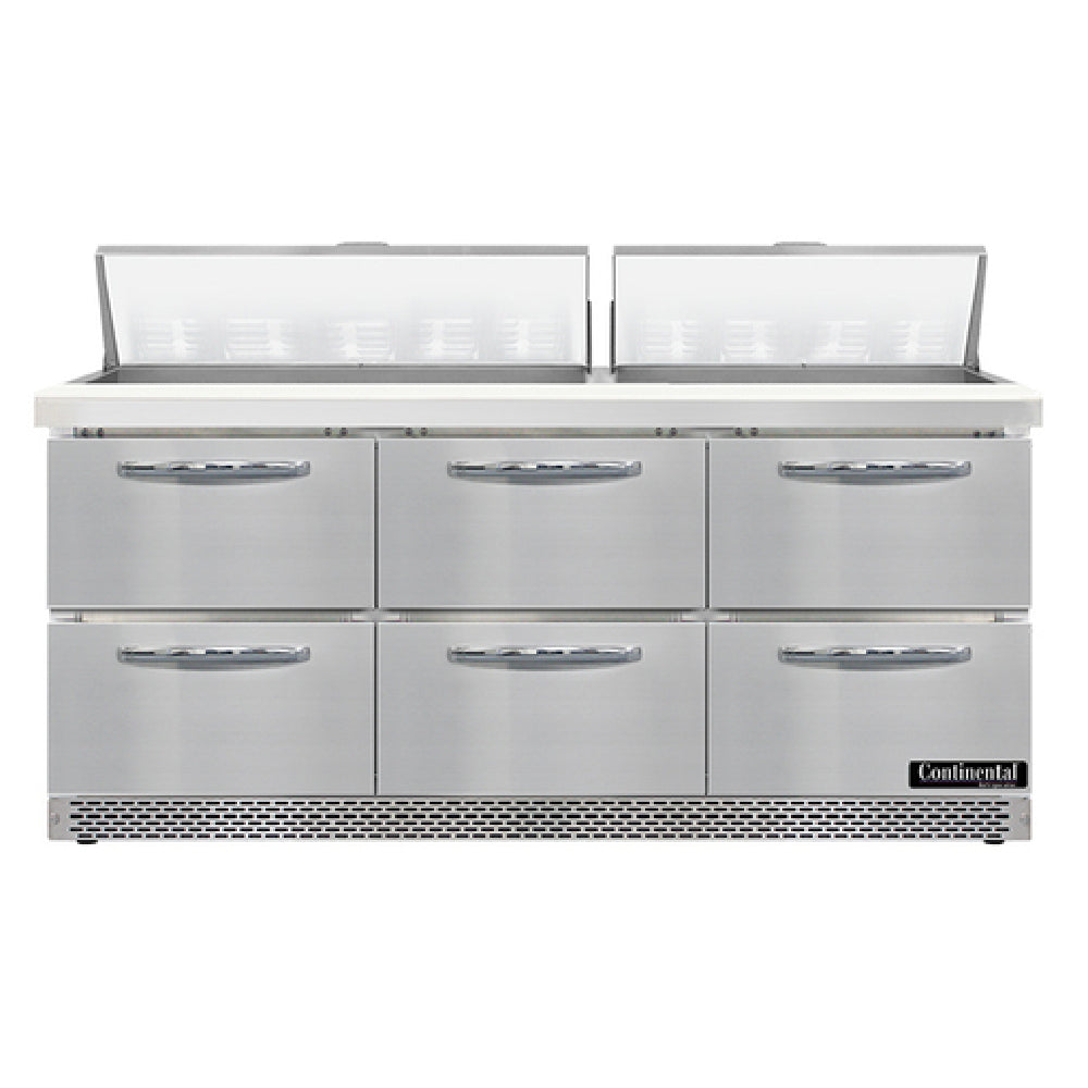 Continental Refrigerator SW72N18-FB-D Sandwich Unit Front Breather 72"W