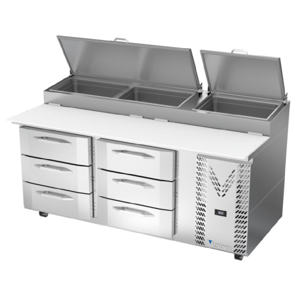 Victory VPPD72HC-6 - Pizza Prep Table, Powered By V-Core™, Two-section