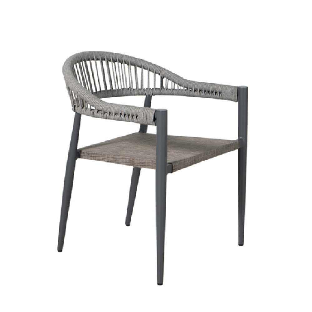 Plantation Prestige Commercial Furniture 8231100-0255 Tahiti Arm Chair Gunmetal Finish With Grey Sling Seat