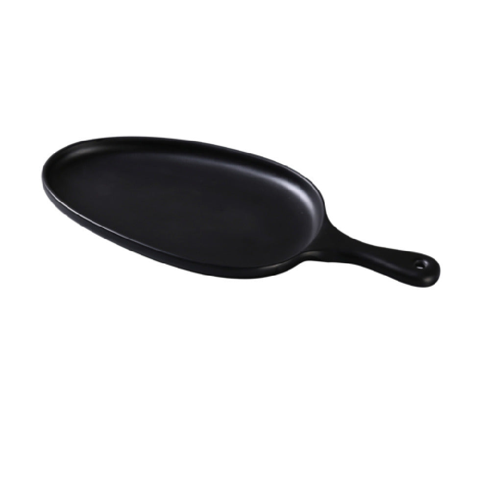 Yanco MO-808BK Moderne Pan Plate 14-1/2"L X 6-1/2"W X 1"H Organic Shaped