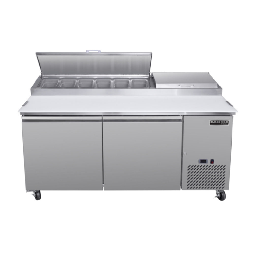 Maxximum MVPP70HC Maxx Cold V-Series Refrigerated Pizza Prep Table 66.8"W 20.3 Cu Ft