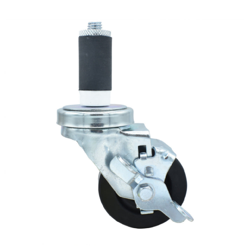 BK Resources 3SBR-2RA-HR-TLB - Swivel Caster, 1-1/4" Expanding Stem, 3" Hard Rubber Wheel