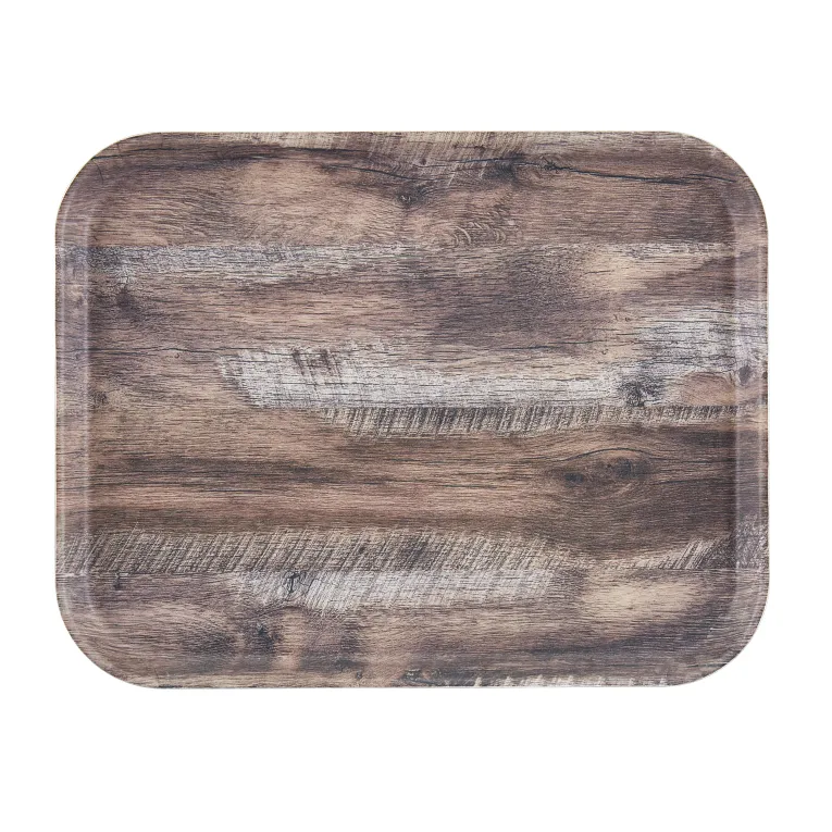 Cambro 1418DC825 Décor Series Camtray® 18" X 14" Rectangular Dark Oak