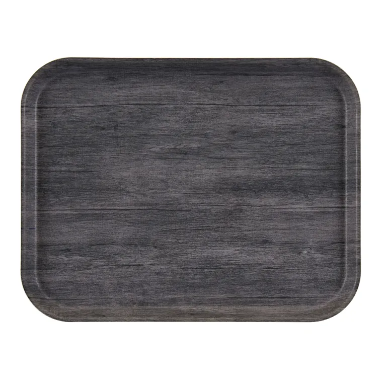 Cambro 1418DCET815 Décor Series Camtray® 18" X 14" Rectangular Charcoal Gray