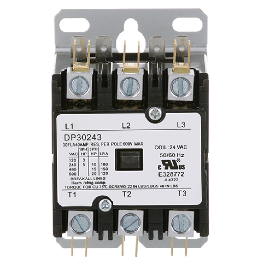 Lang LG2E30700-06 Contactor 3 Pole 40 Amp 24v