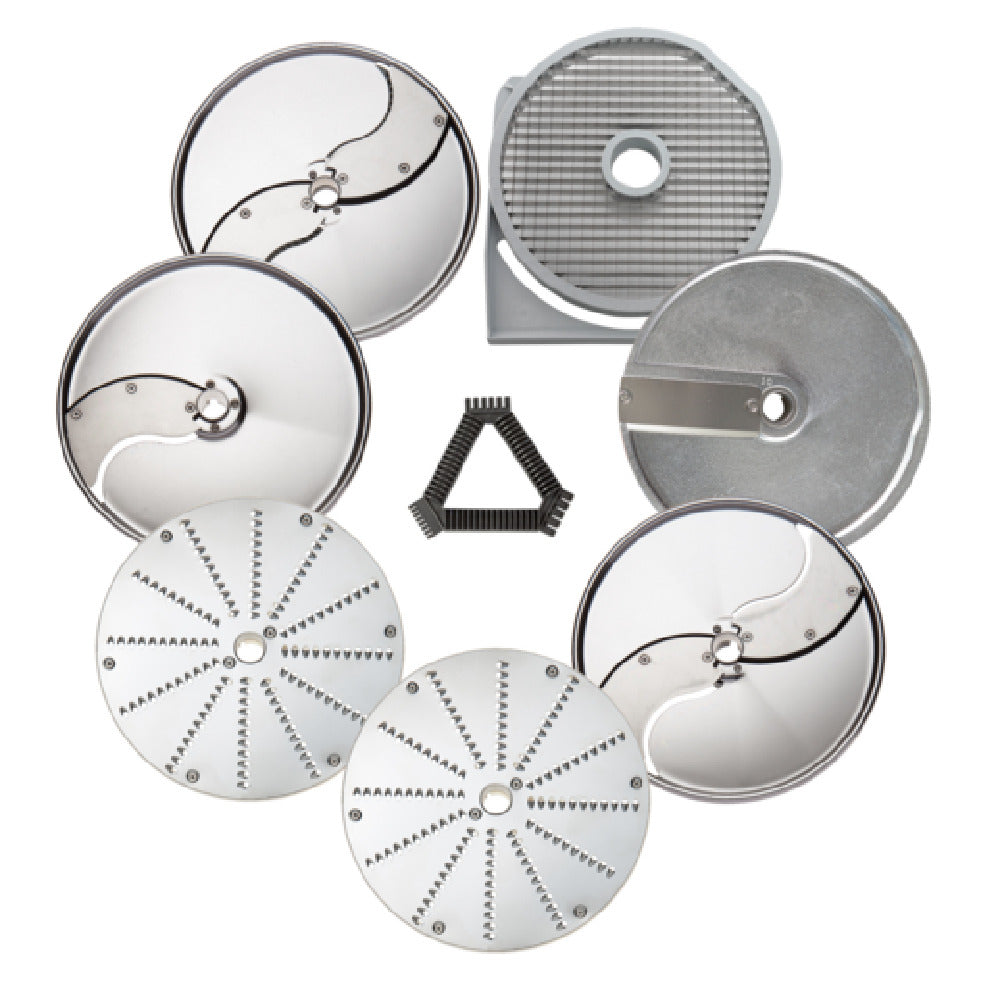 Eurodib 650114 Dito Sama Discs (2mm 5mm And 10mm Slicing Pressing Discs 2mm And 7mm Grating Disc S 4x4mm Shredding Disc 10x10mm Dicing Grid) And Grid Cleaning Tool