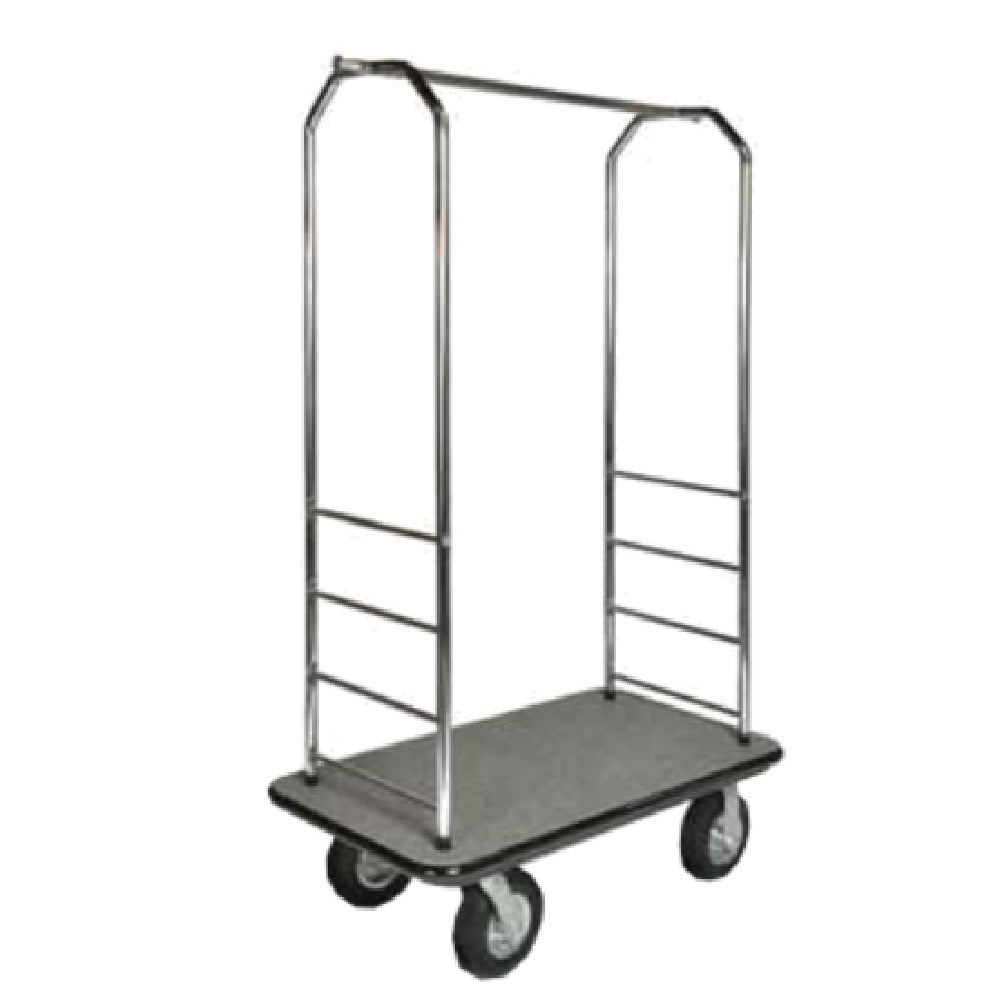 Central Specialties 2000GY-080-BLK Easy Mover™ Bellman's Cart 43"W X 23"D X 72-1/2"H 1" Tubular Chrome Frame