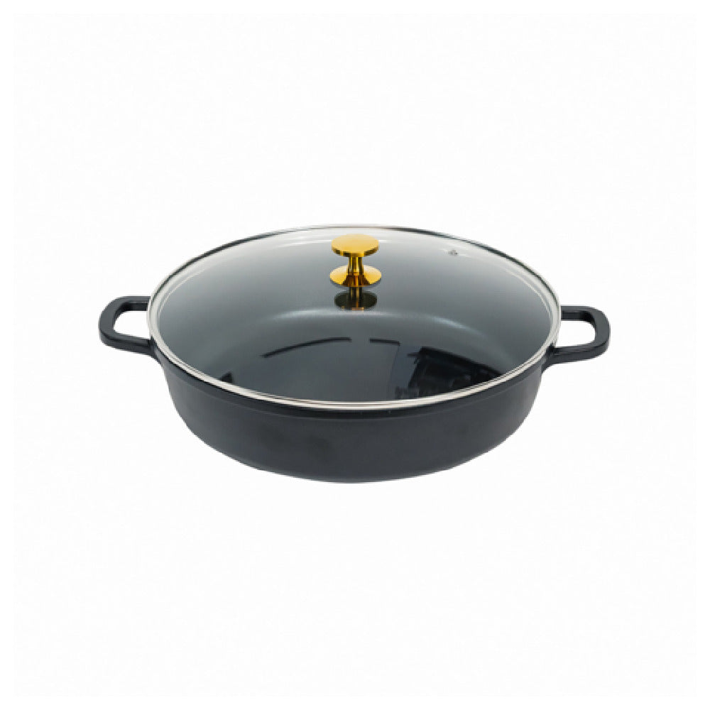 Steelite AP320011G Casserole Dish With Gold Knob Glass Lid 6.0 Qt 16.5" X 13.25" X 6"