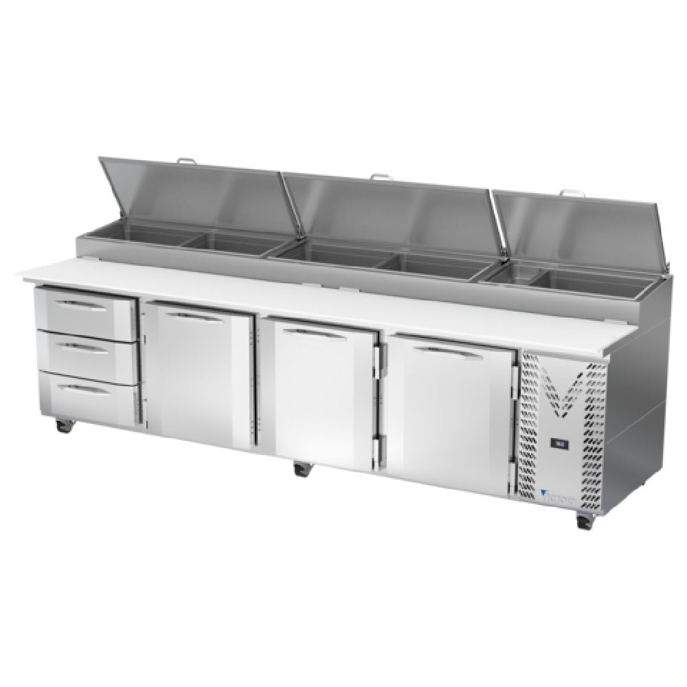 Victory VPPD119HC-3 - Pizza Prep Table, Powered By V-Core™, Four-section