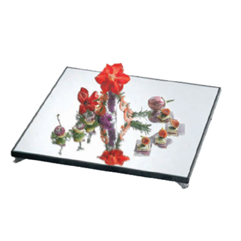 Bon Chef 51012 - Display Mirror Tray, 30" X 30", Glass Mirror With Sandstone Border