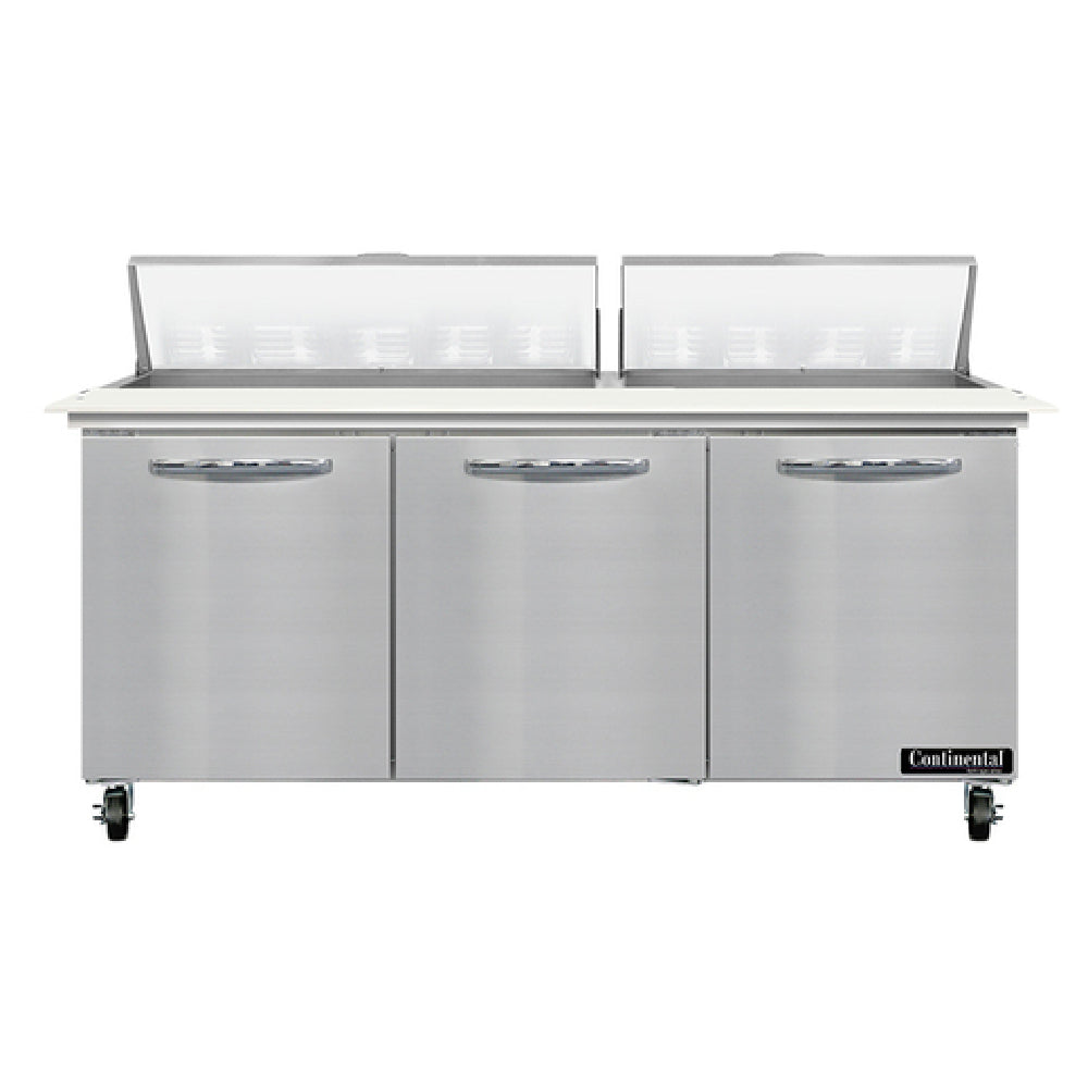 Continental Refrigerator SW72N18C Sandwich Unit 72"W 20.6 Cu Ft Capacity