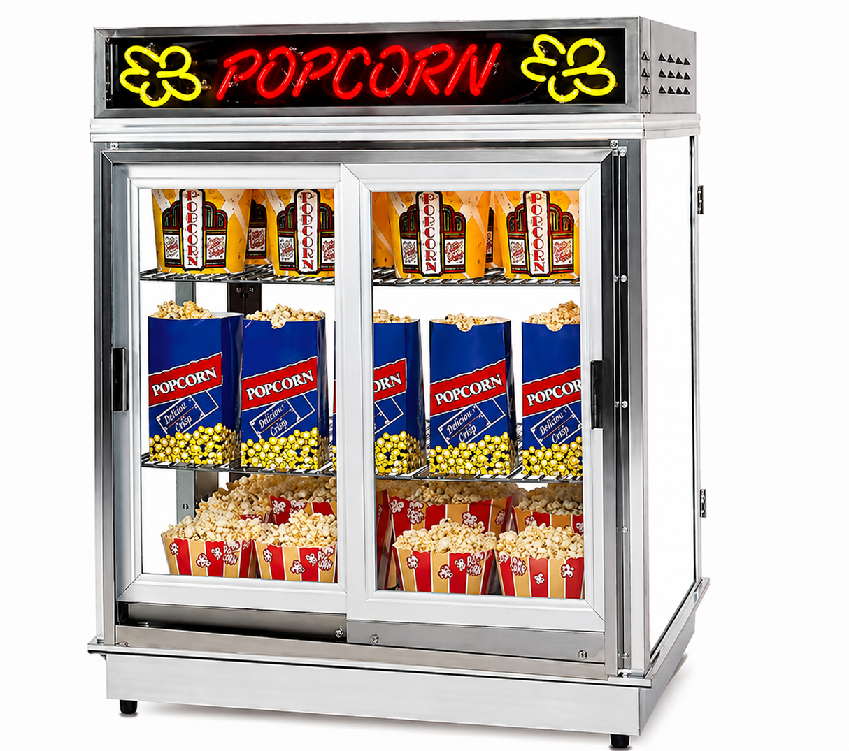 Gold Medal 2004DN Astro Pop Staging Cabinet (3) Shelf Warmer Swing Out Doors On Both Sides