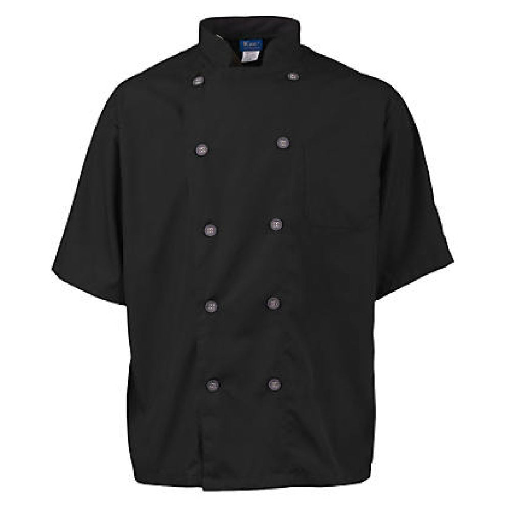 KNG 2124BKSL4XL Kng Active Chef Coat 4xl Mens Black/slate Ss