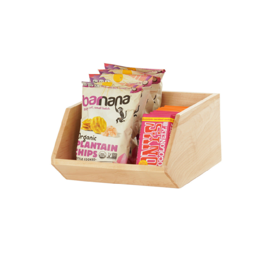 Cal Mil 23762-14-71 Blonde Angled Wood Box Base 12"W X 14.25"D X 7"H Natural Blonde Wood Finish