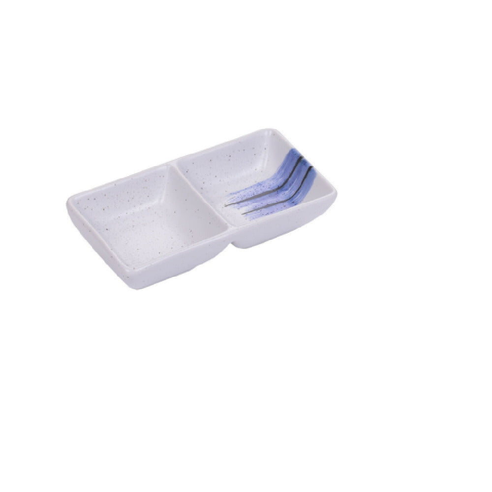 Yanco OC-4031 Ocean Double Sauce Dish (2) 2 Oz. Compartments 5-1/2"L X 3"W