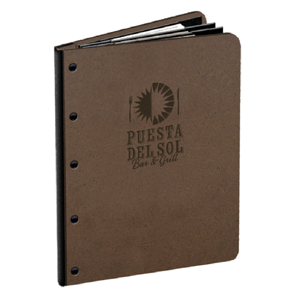 Menu Solutions HB60C Menu Cover Holds 8-1/2" X 11" Inserts Quad Booklet With 6 Views
