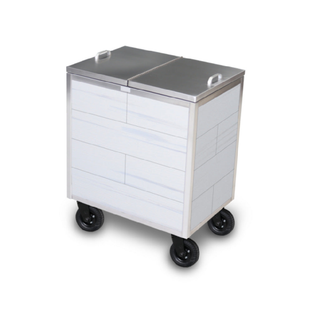 Forbes Industries 3720 - Glacier Outdoor Ice Restock Cart, 18-1/2"W X 26”L X 33-1/4”H Woodgrain HDPE Panels Finished Cabinet