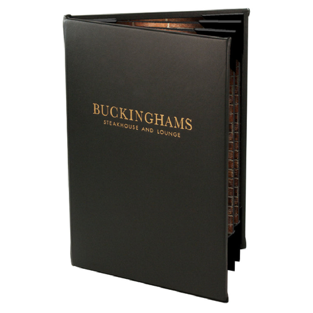 Menu Solutions MAJ60A Menu Cover Holds 5-1/2" X 8-1/2" Inserts Quad Panel Booklet With 6 Views