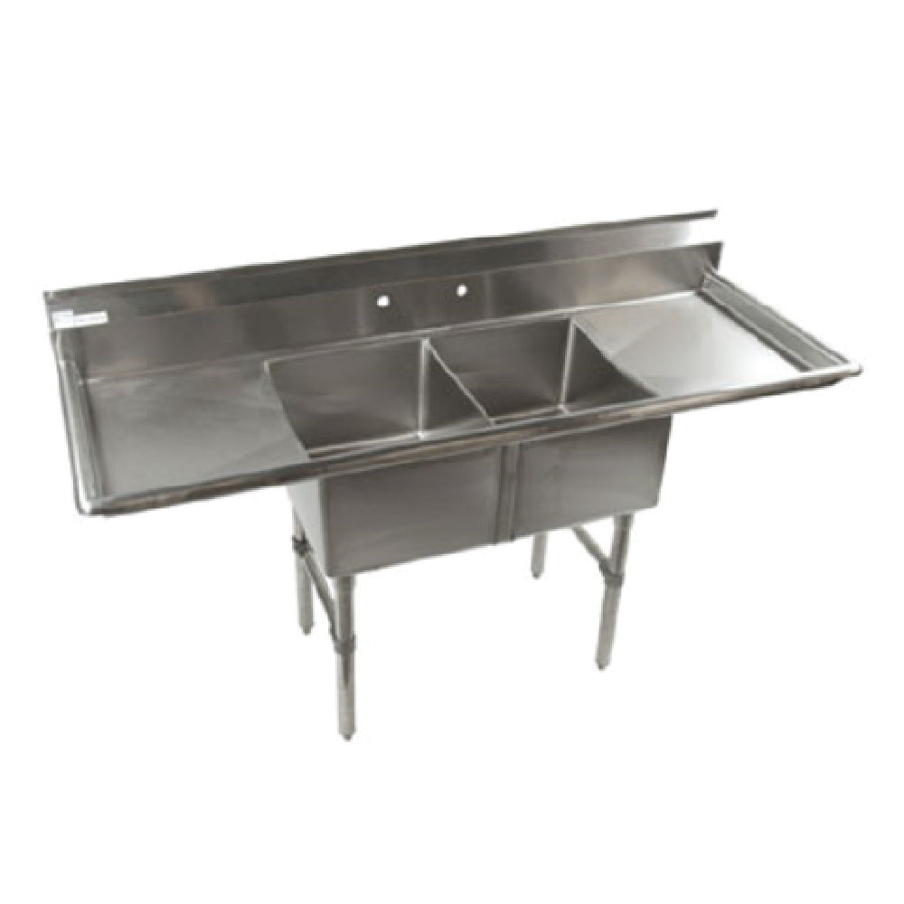 Klinger's Trading ECS22D Economy Sink 2-compartments 68"W X 25-1/2"D X 41"H