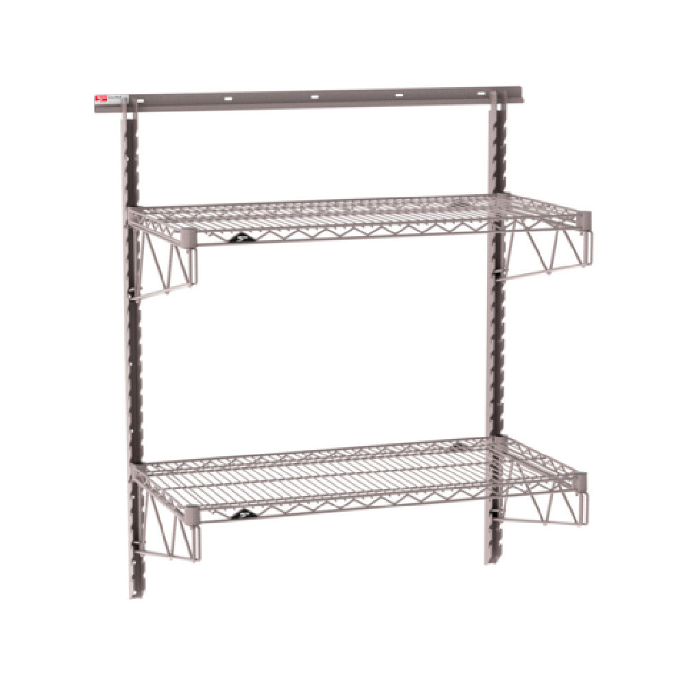 Metro SW-1836K4-45-2TIER - SmartWall Wall Shelving Kit, Two-shelf, Components Include A Wall Track