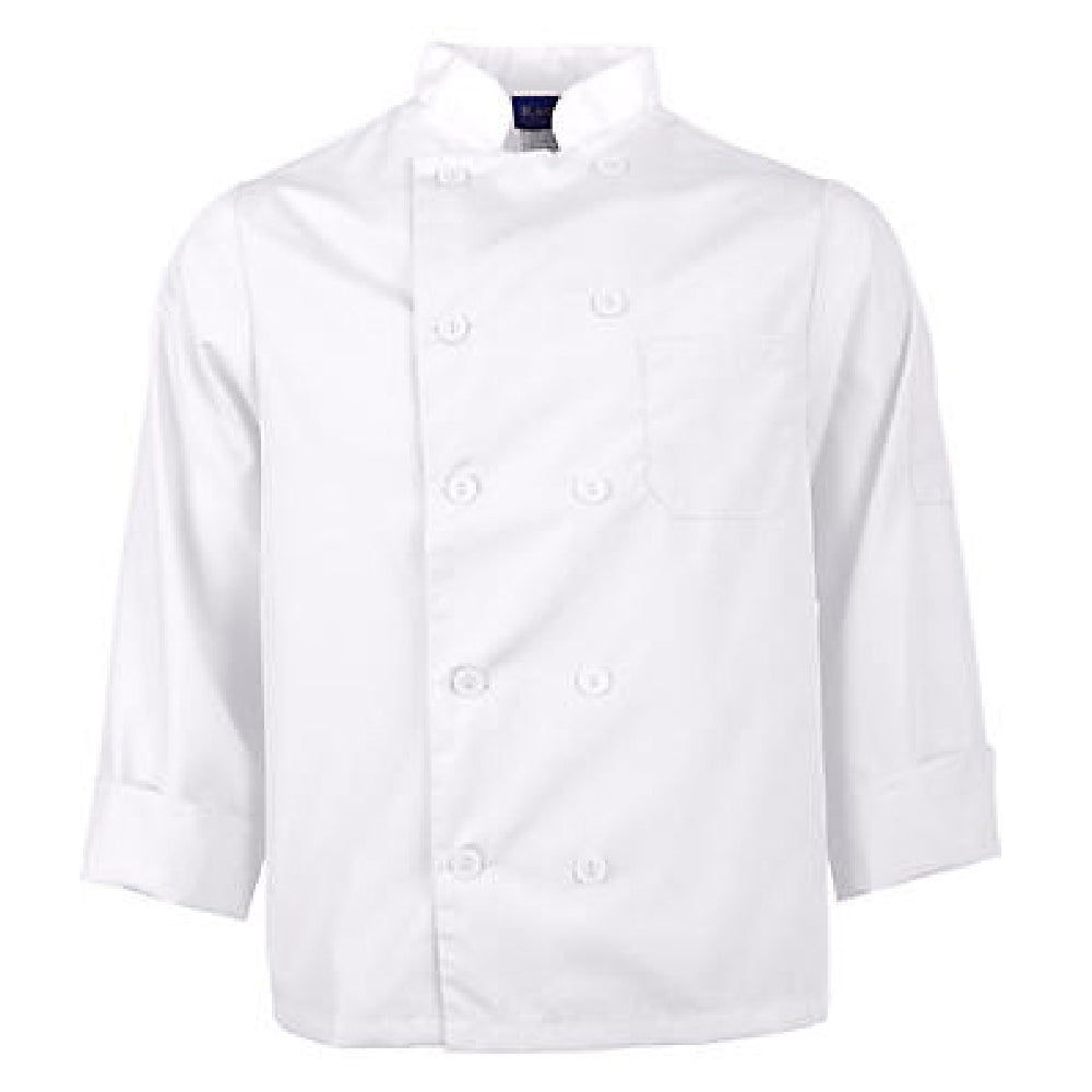 KNG 2577WHTXS Kng Xs Lw Chef Coat White Long Sleeve