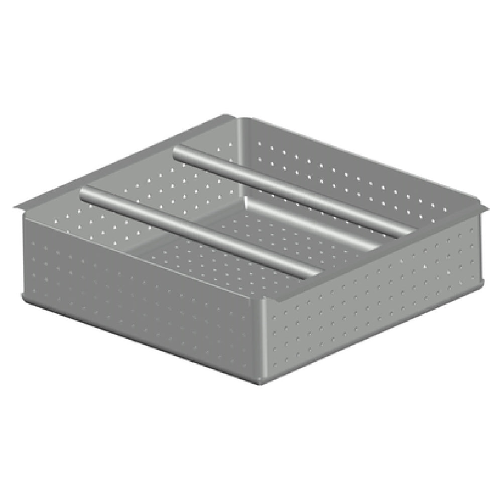 SPG DTO-10 - Universal Stainless Stainless Steel Scrap Basket With Slides, Fits 20" X 20" X 6" Deep Pre-rinse Bowl