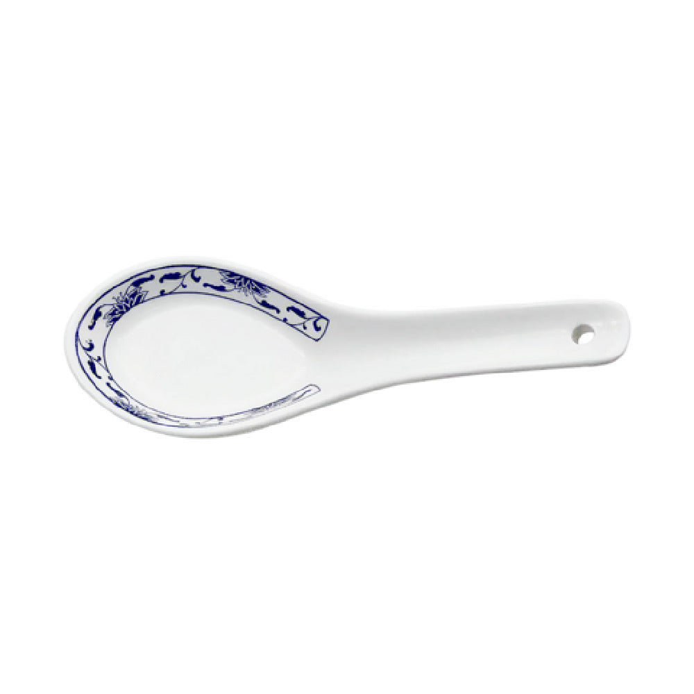 Cameo China 255-08 Blue Lotus Spoon 5" X 1-3/4" X 1-7/8"H (13 Cm X 4.6 Cm X 4.8 Cm)
